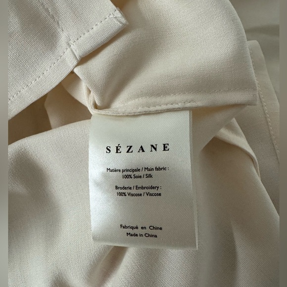 NWT Sezane Ecru Chloe Silk shirt from 2020 - Picture 5 of 7